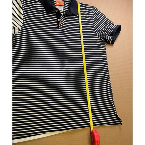 Nike Men's Small Black & White Striped Dri-Fit Polo - Picture 11 of 15
